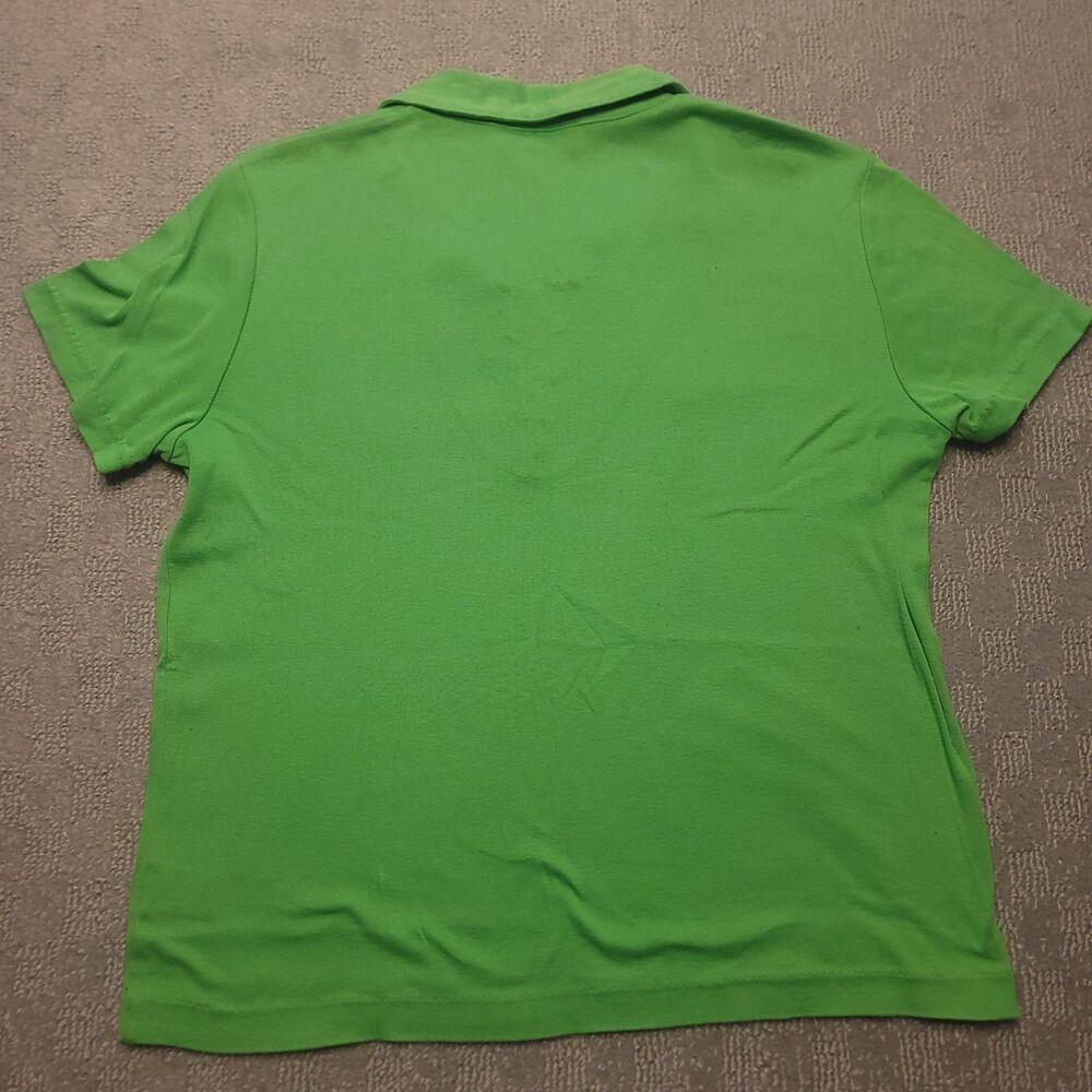Lauren Ralph Lauren Womens M  Polo Shirt Green Lace Up Nautical Preppy - Picture 2 of 8